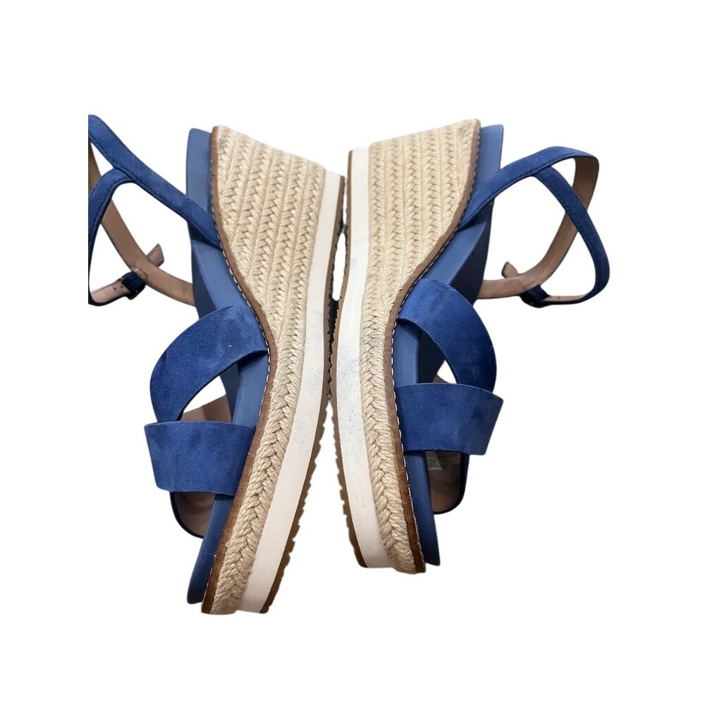 Cole Haan Womens Wedge Espadrille Sandals Blue Ankle Strap Size 7.5 - Picture 4 of 9